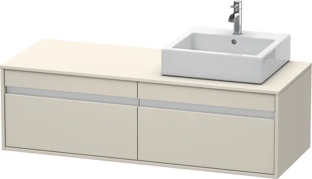 Duravit Waschtischunterschrank wandhängend „Ketho“ 140 × 42,6 × 55 cm Taupe Matt