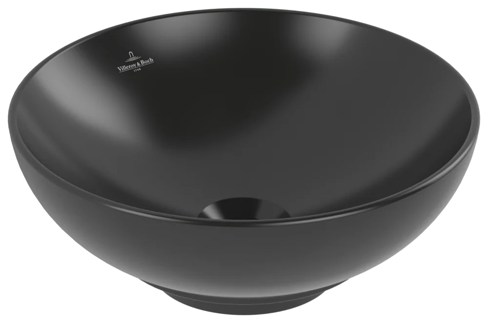Villeroy & Boch Aufsatzwaschbecken Loop & Friends Pure Black CeramicPlus 380x380x150 mm mit Überlauf