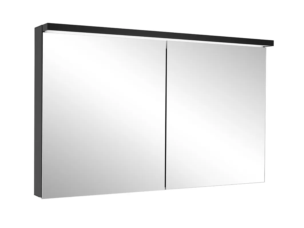 Schneider Spiegelschrank „BORDO TW“ 1295 × 731 × 178 mm in schwarz matt