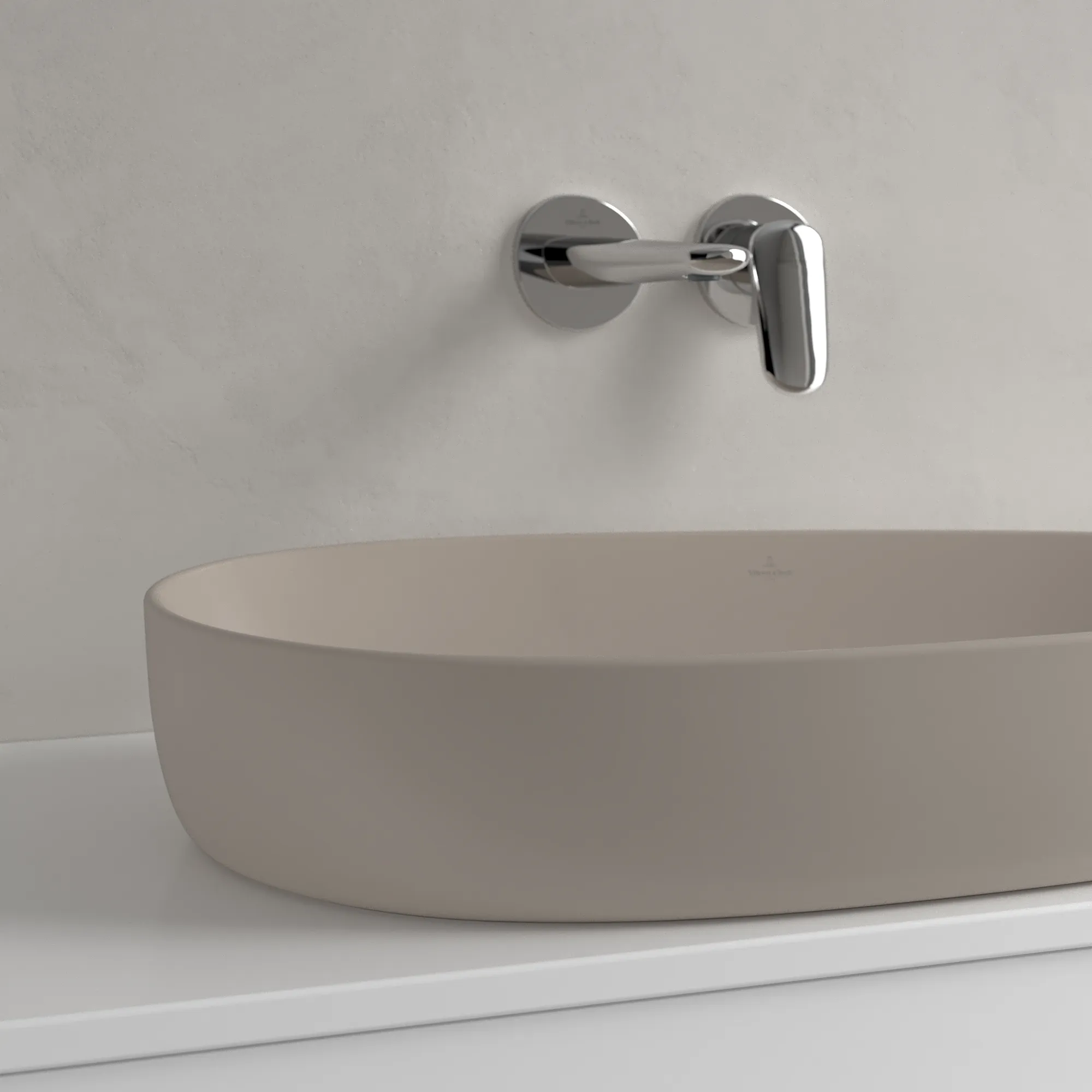 Villeroy & Boch Aufsatzwaschtisch „Antao“ 650 × 400 × 180 mm, ohne Hahnlochbohrung in Almond Villeroy & Boch Aufsatzwaschtisch „Antao“ 650 × 400 × 180 mm, ohne Hahnlochbohrung in Almond