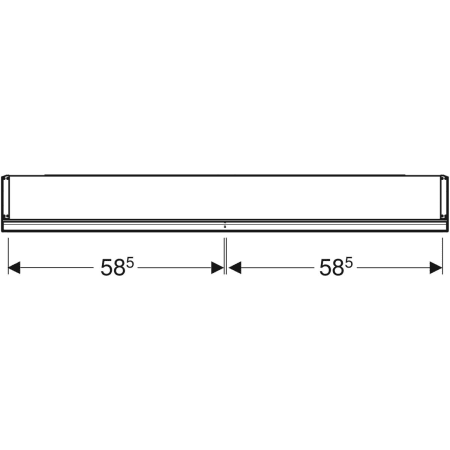 Geberit Spiegelschrank „One“ 120 × 15 cm in Aluminium eloxiert Geberit Spiegelschrank „One“ 120 × 15 cm in Aluminium eloxiert