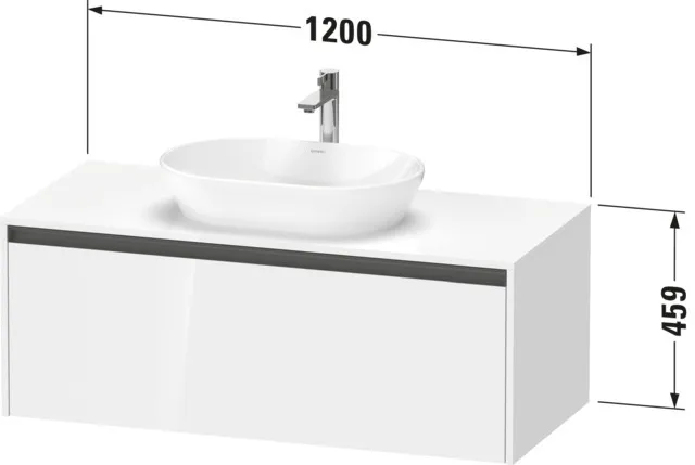 Duravit Waschtischunterschrank wandhängend „Ketho.2“ 120 × 45,9 × 55 cm in Betongrau Matt