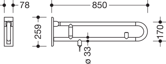 HEWI Stützklappgriff „Serie 801“