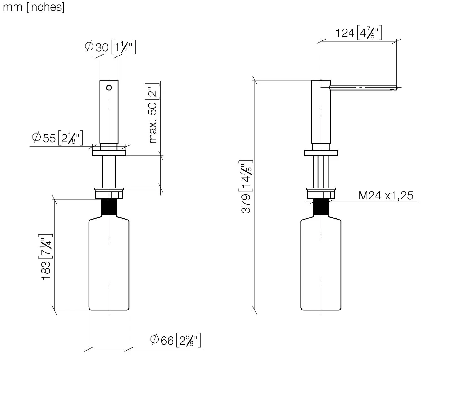 Dornbracht Spender mit Rosette - Chrom, Ausladung 124 mm, 500 ml Flaschenvolumen Dornbracht Spender mit Rosette - Chrom, Ausladung 124 mm, 500 ml Flaschenvolumen