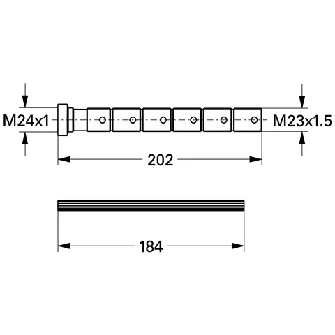 Verlängerungsset 45203, 200 mm, für UP-Ventile, 1/2″, 3/4″, 1″, chrom Verlängerungsset 45203, 200 mm, für UP-Ventile, 1/2″, 3/4″, 1″, chrom