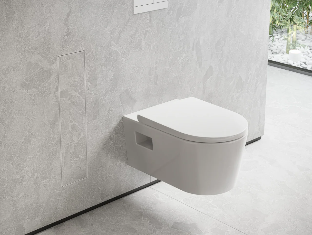 Hansgrohe XtraStoris Rock Einbau Toilettenbürstenhalter mit Ablage und befliesbarer Tür, Mattweiß