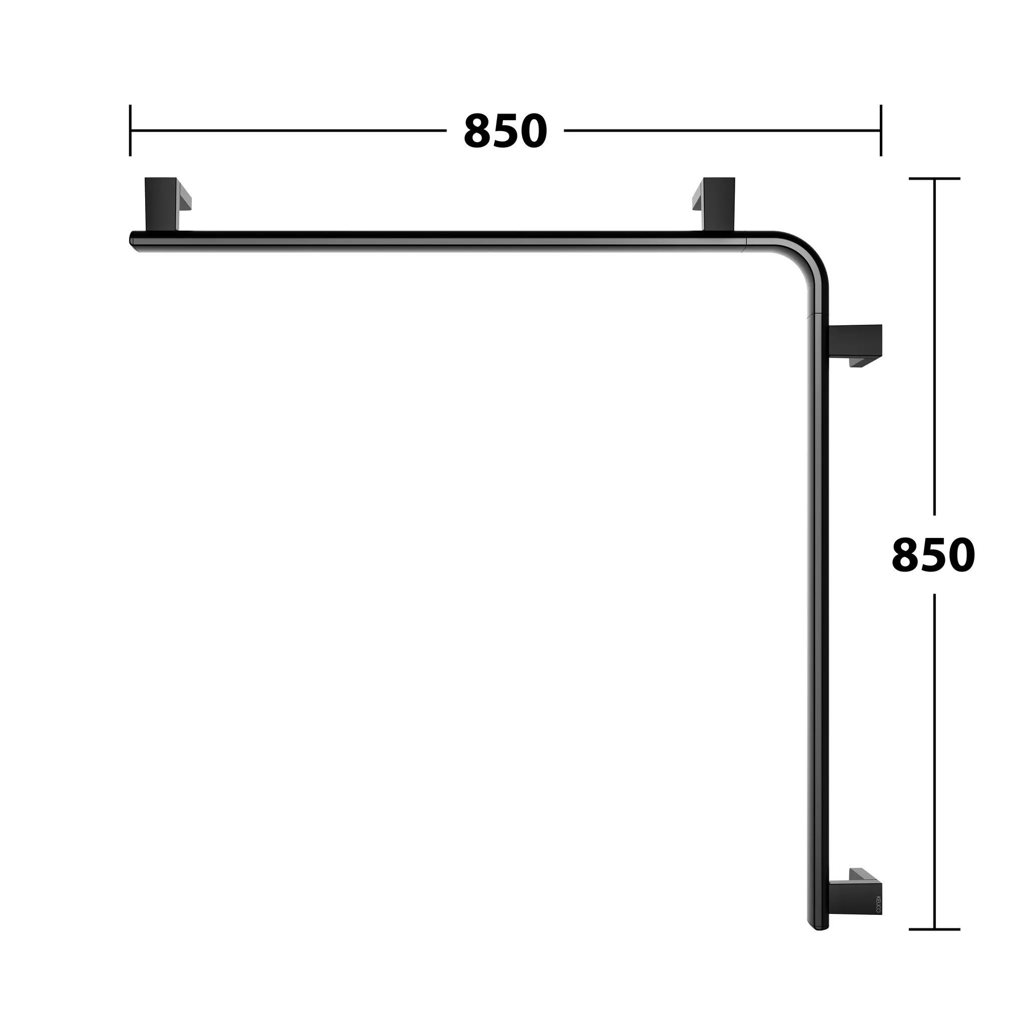 KEUCO Dusch- und Wannenhandlauf „Axess“ 80 cm Ausführung in Schwarz (matt)