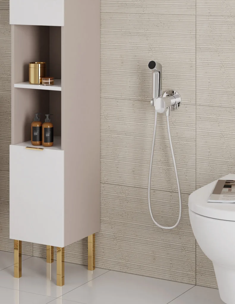 Hansgrohe Bidette Handbrause S EcoSmart für Kaltwasser, Chrom, Brauseschlauch 1250 mm, Anschluss G 1/2