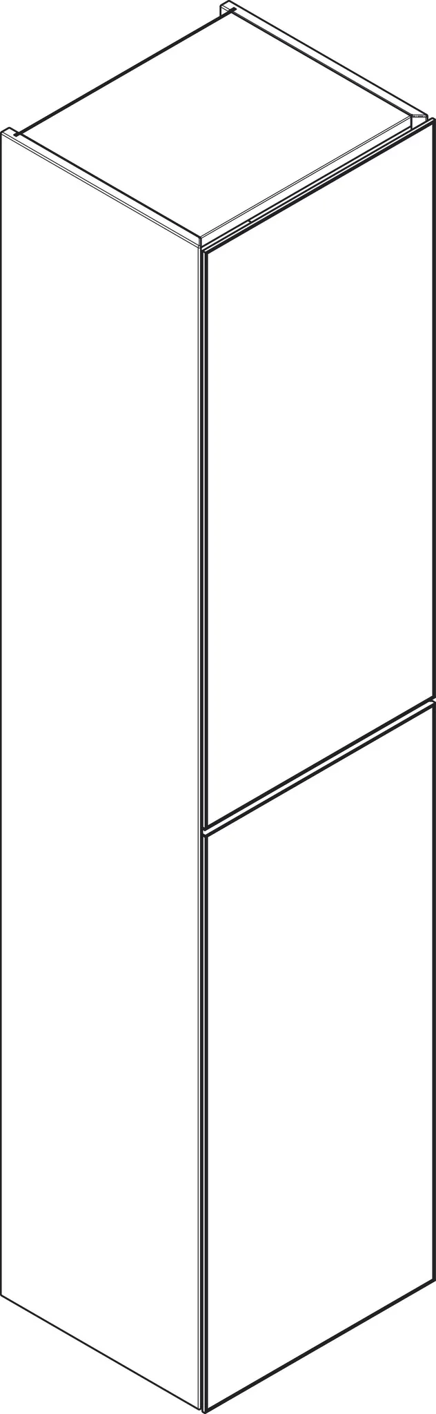 Xevolos E Hochschrank Mattweiß 400/360, Türanschlag rechts Weiß Metallic