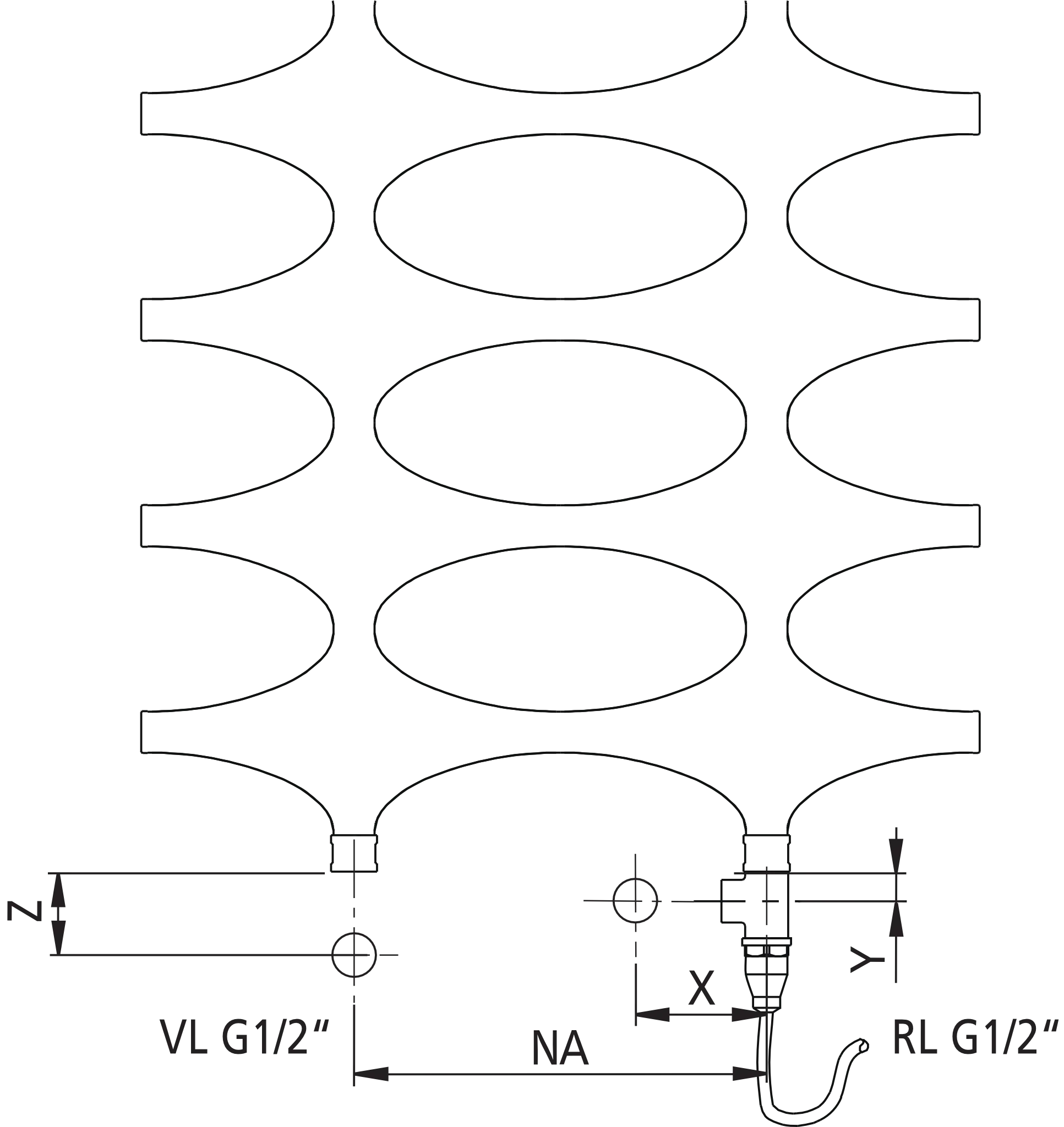 Kermi Design-Heizkörper „Ideos®“ Elektro-Zusatzbetrieb Ausführung: links 50,8 × 115,1 cm in Weiß