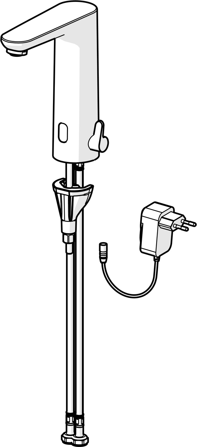 Hansa Waschtischarmatur, elektronisch „Electra“ Ausladung 124 mm in Chrom Hansa Waschtischarmatur, elektronisch „Electra“ Ausladung 124 mm in Chrom