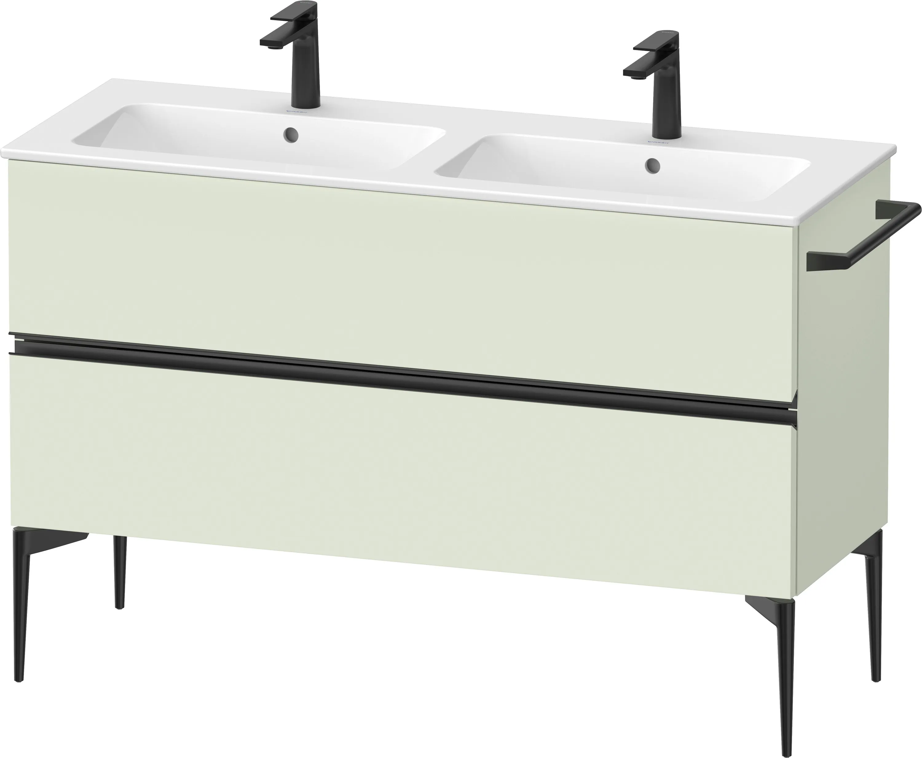 Duravit Waschtischunterschrank „Sivida“ 128 × 59,1 × 47,7 cm Blassgrün Matt