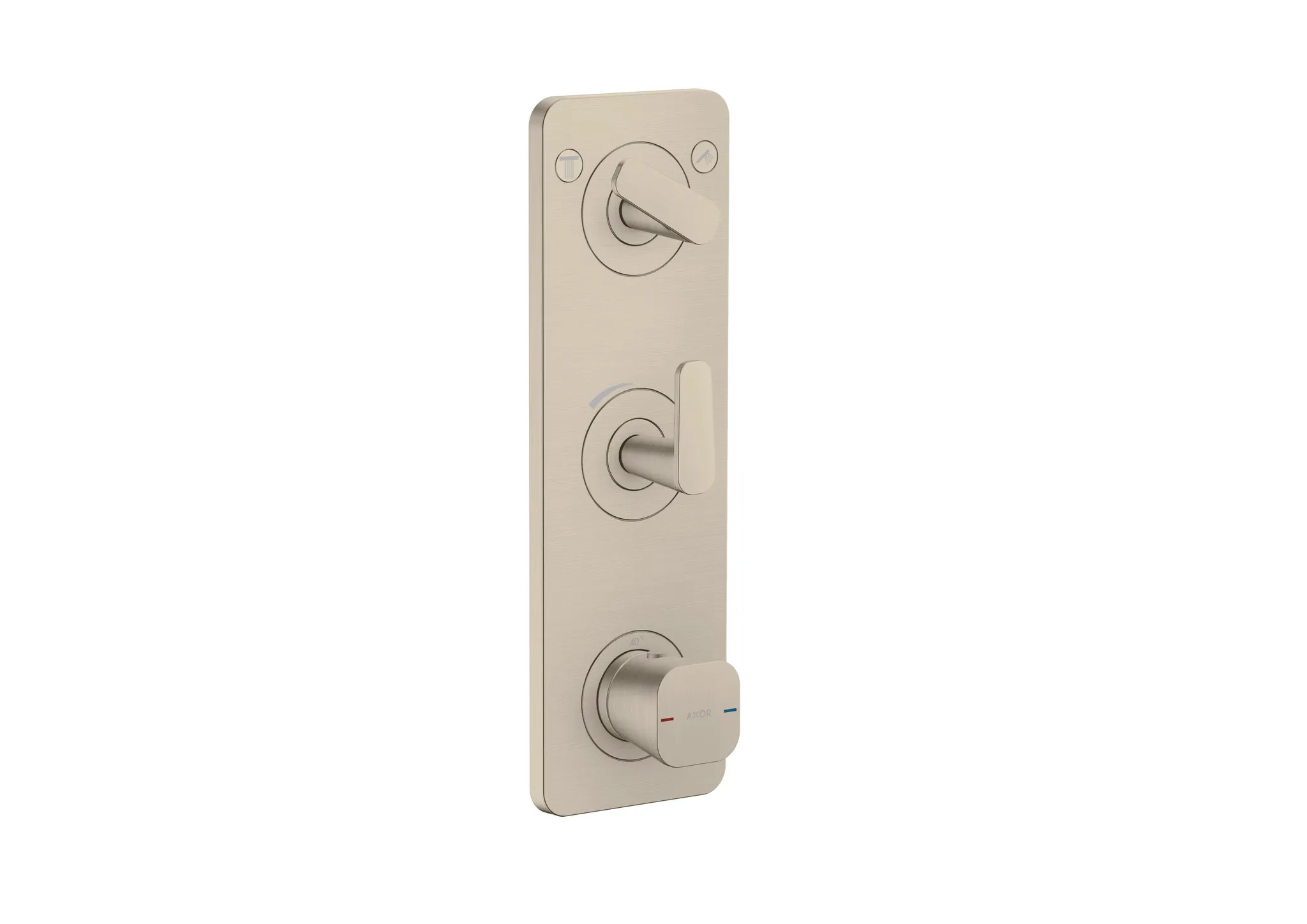 Hansgrohe Unterputz-Armatur „Axor Citterio C“ Ausladung 0 mm in Brushed Nickel