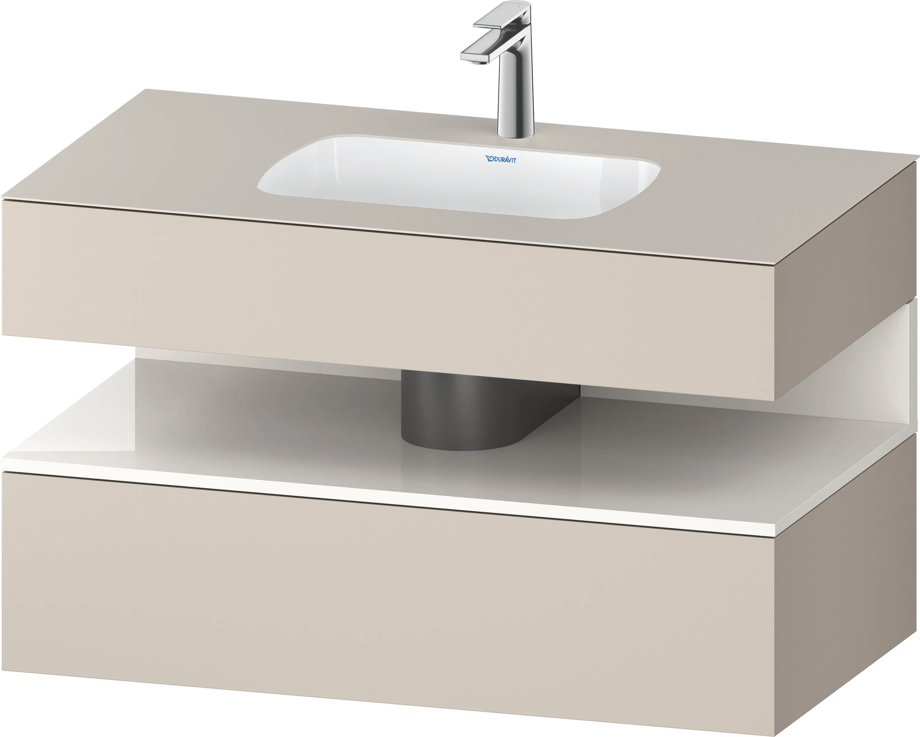 Einbauwaschtisch mit Konsolenwaschtischunterbau „Qatego“ 100 × 55 × 60 cm, mit Beleuchtung Einbauwaschtisch mit Konsolenwaschtischunterbau „Qatego“ 100 × 55 × 60 cm, mit Beleuchtung