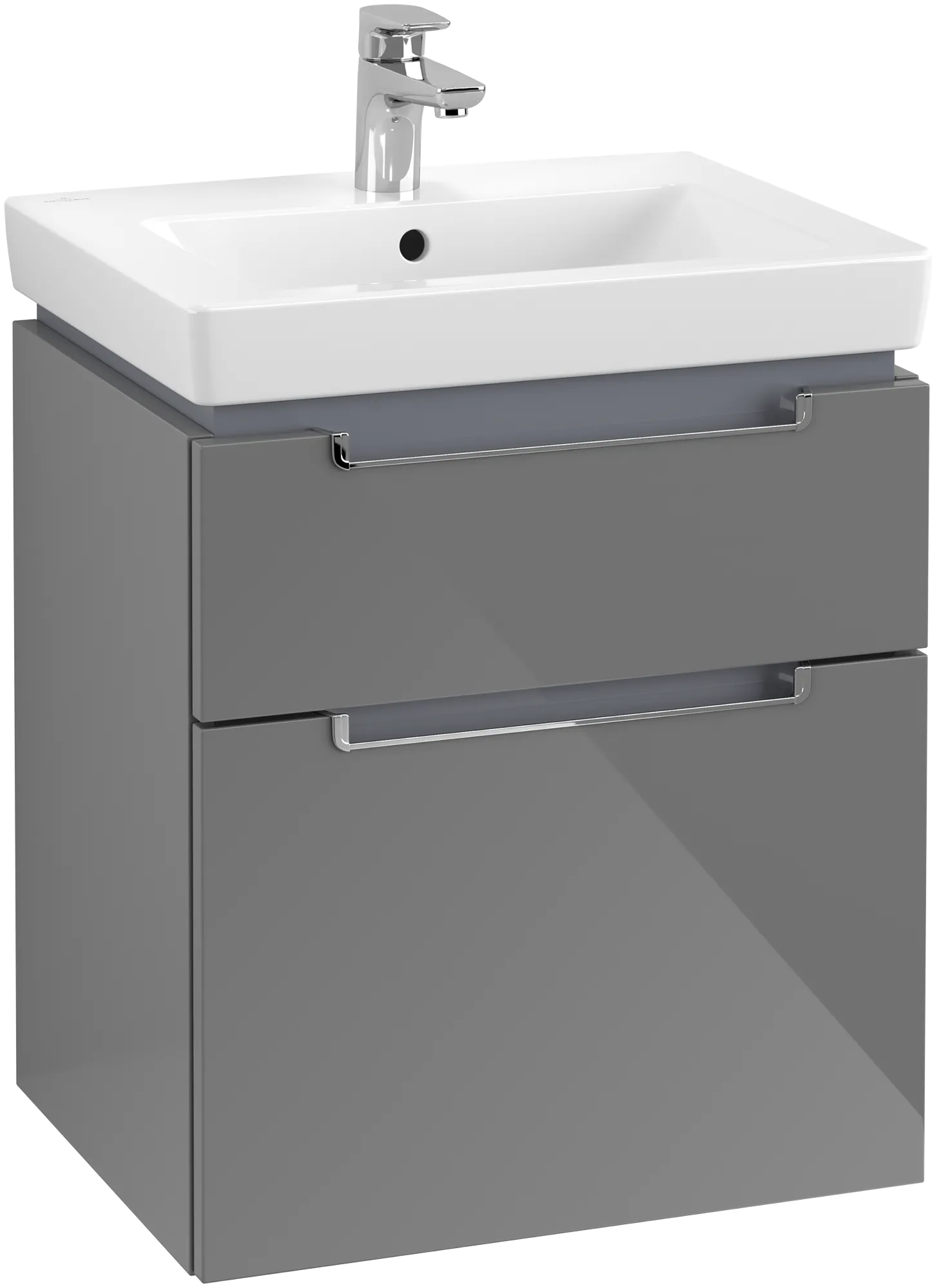 Villeroy & Boch Waschtischunterschrank „Subway 2.0“ 537 × 590 × 423 mm Glossy Grey, für Becken mittig, ohne Beleuchtung Villeroy & Boch Waschtischunterschrank „Subway 2.0“ 537 × 590 × 423 mm Glossy Grey, für Becken mittig, ohne Beleuchtung