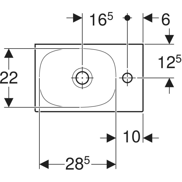 Wandwaschtisch „Acanto“, rechteckig, Hahnlochposition rechts 40 × 25 cm in weiß alpin Wandwaschtisch „Acanto“, rechteckig, Hahnlochposition rechts 40 × 25 cm in weiß alpin