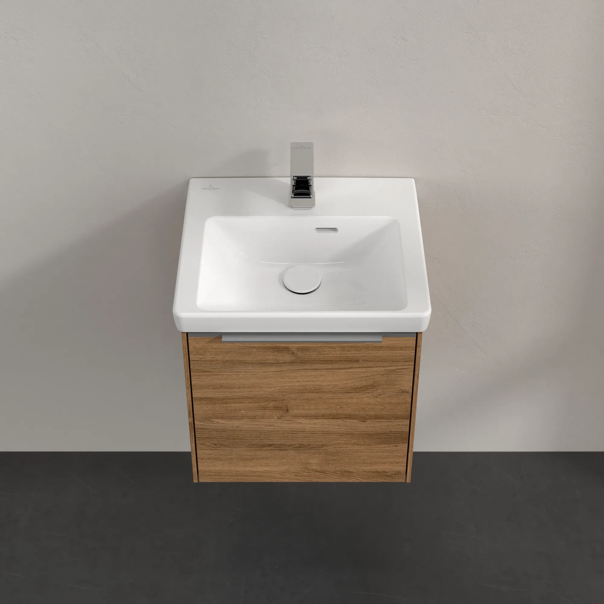 Villeroy & Boch Waschtischunterschrank mit Tür „Subway 3.0“ für Schrankwaschtisch 423 × 429 × 378 mm Kansas Oak, 1 Tür, für Becken mittig, Anschlag links