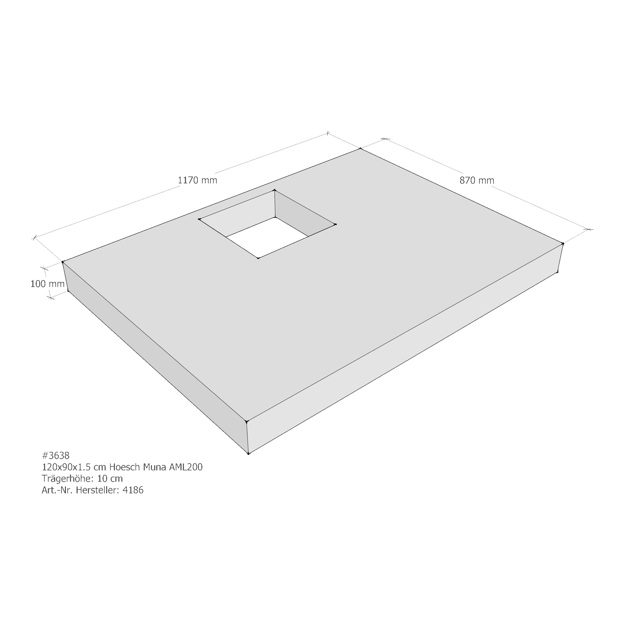 Duschwannenträger für Hoesch Muna 120 × 90 × 1,5 cm Breite: 90 cm / Länge: 120 cm Duschwannenträger für Hoesch Muna 120 × 90 × 1,5 cm Breite: 90 cm / Länge: 120 cm