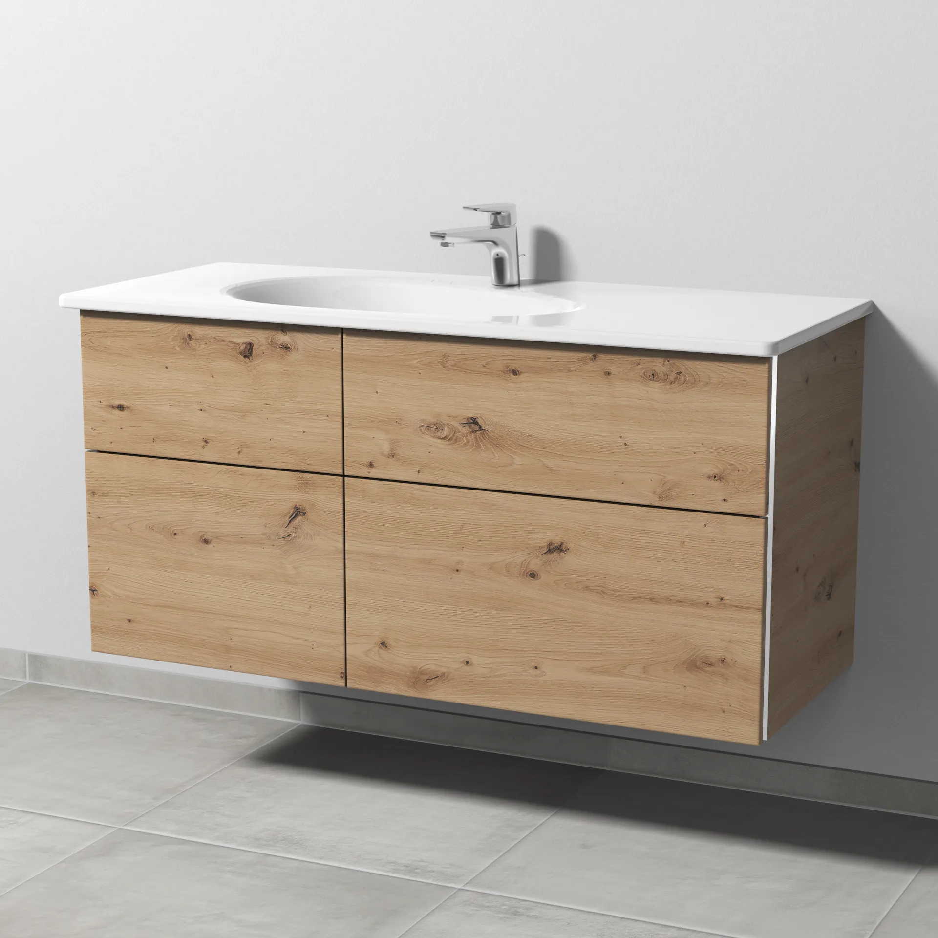 Sanipa Waschtischunterschrank „3way“ in Eiche Natural-Touch