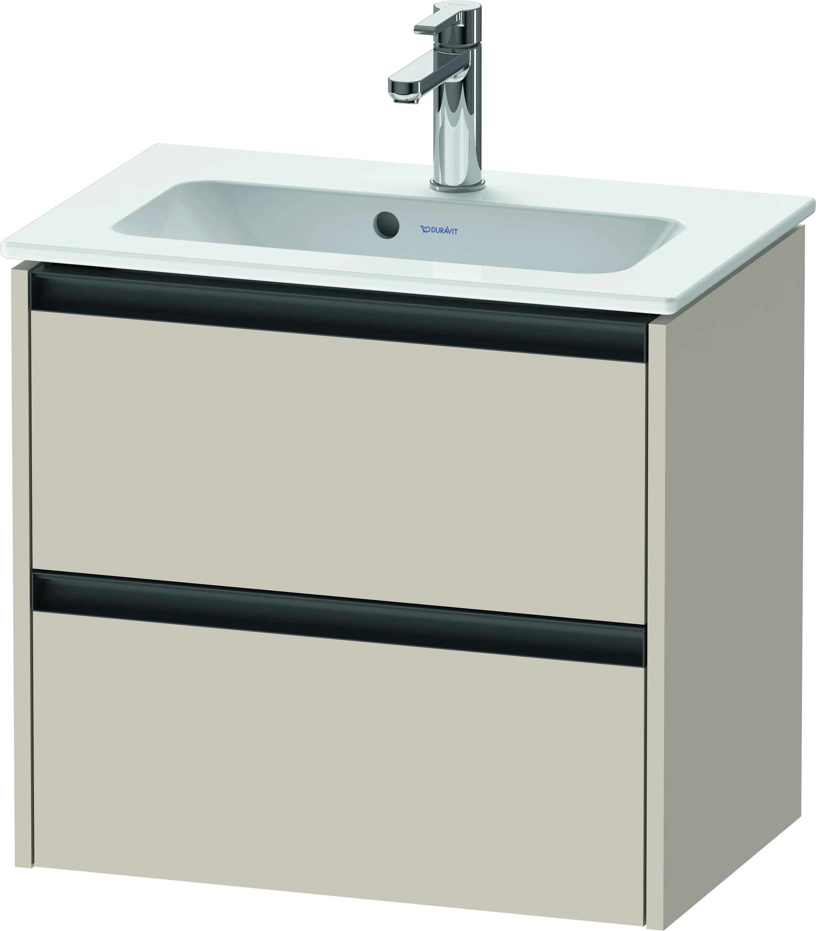Duravit Waschtischunterschrank wandhängend „Ketho.2“ 61 × 54,9 × 39 cm Taupe Matt