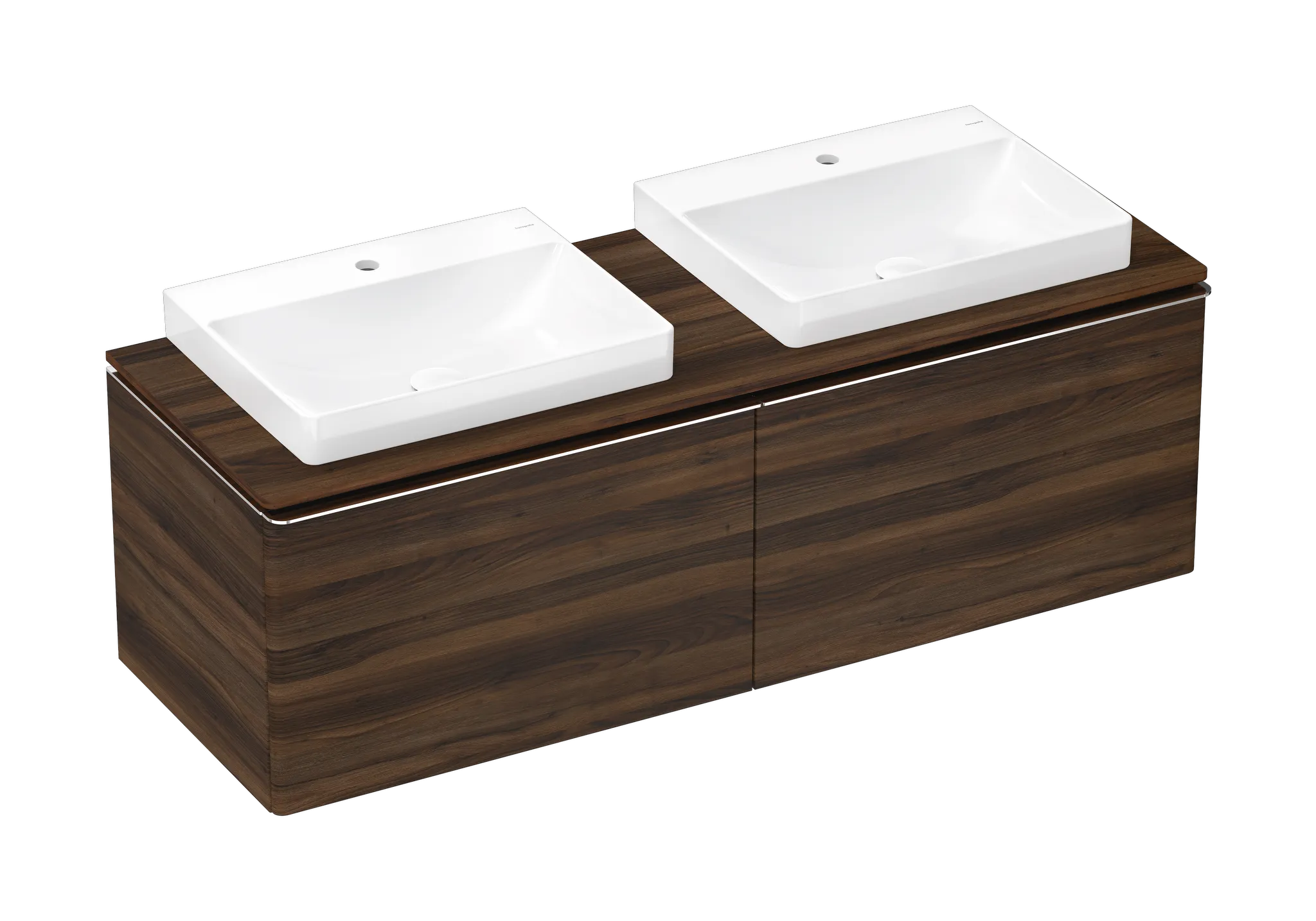 Hansgrohe Xelu Q Waschtischunterschrank Nussbaum Dunkel 1560x550mm mit 2 Schubkästen