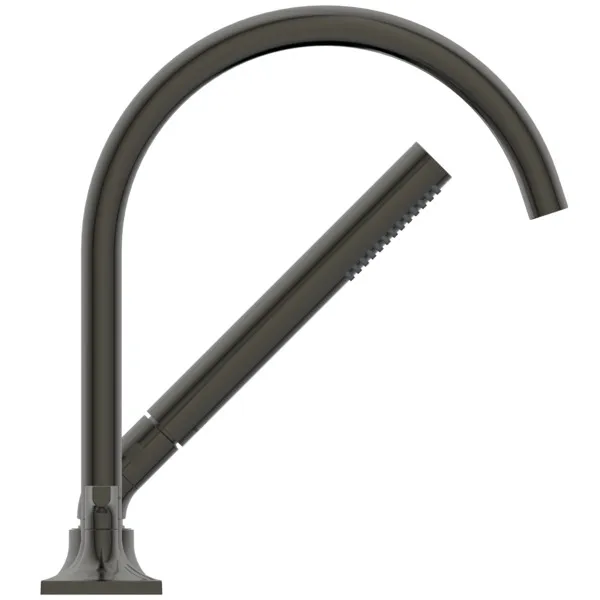 5-Loch-Badearmatur Wannenrand Joy Neo mit Stick-Handbrause Hebelgriffe Magnetic Grey