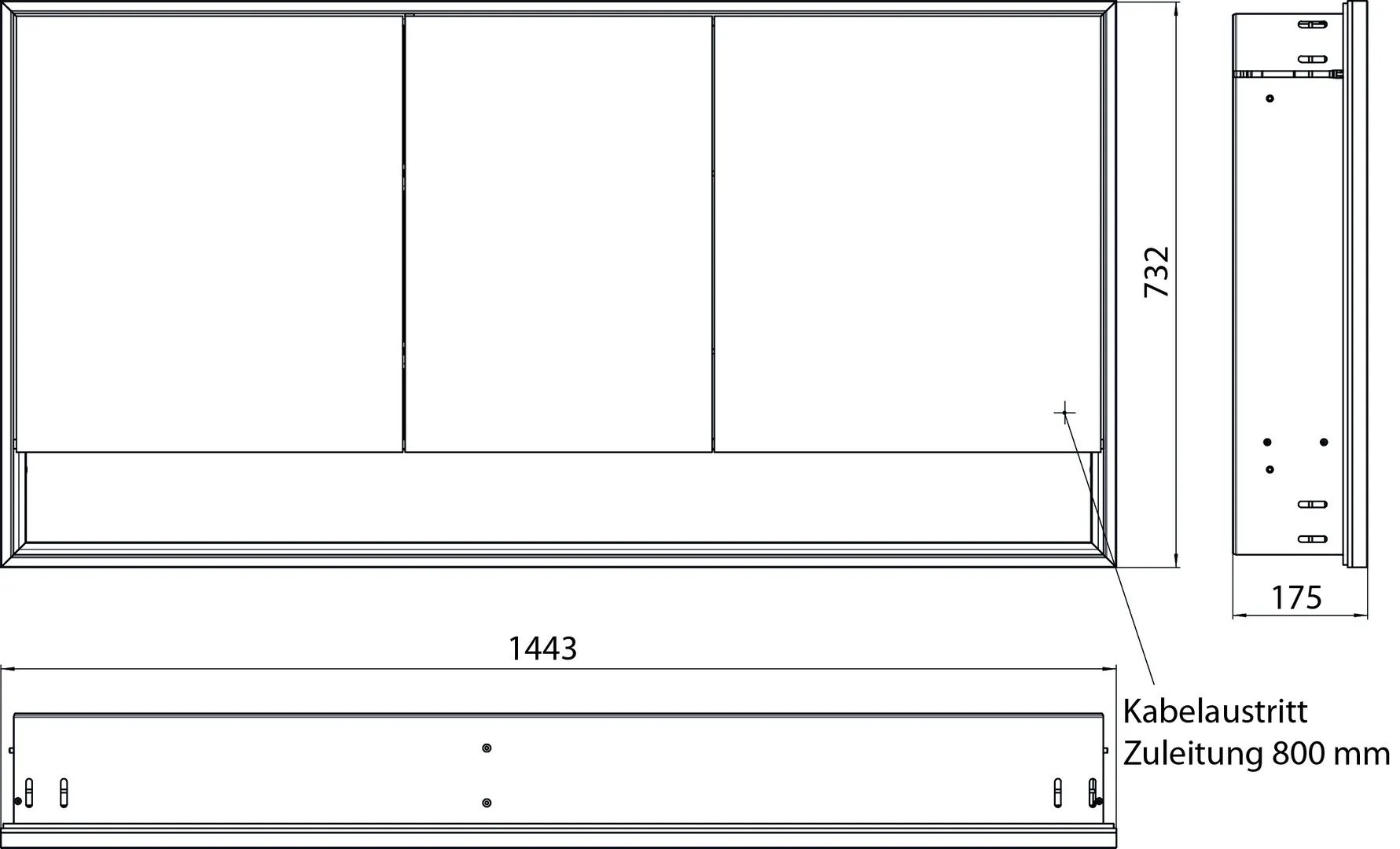 emco Spiegelschrank „loft“ 144,3 × 73,3 × 17,5 cm