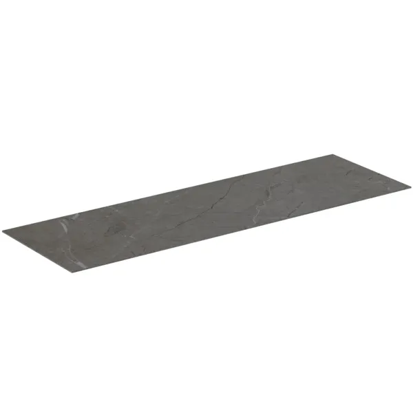 Waschtischplatte Conca, aus Keramik, 1587x505x6mm, Marmor Noir Desir