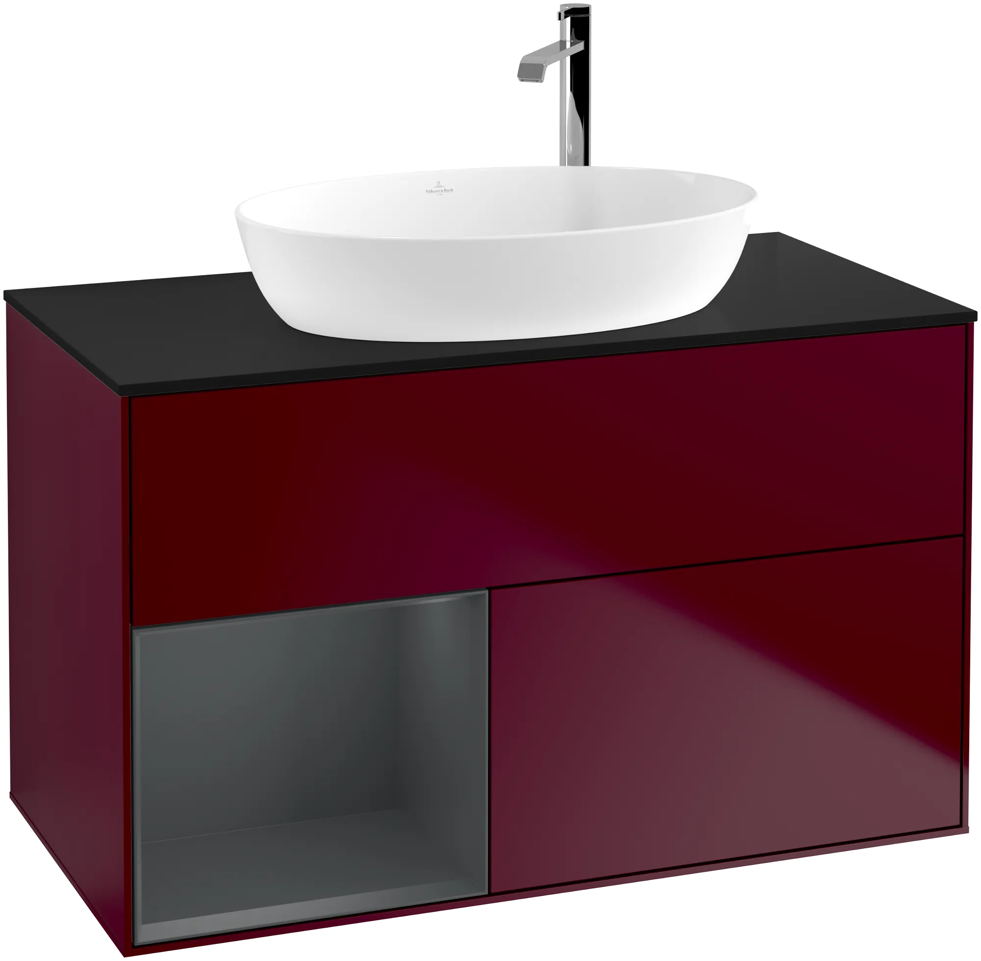 Villeroy & Boch Waschbeckenunterschrank Finion F89, 1000 x 603 x 501 mm, mit Beleuchtung, 2 Auszüge