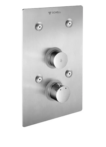 Unterputz-Dusche LINUS Basic D-SC-T, Mischwasser, Thermostat, Frontplatte, Frontplatte Edelstahl gebürstet Unterputz-Dusche LINUS Basic D-SC-T, Mischwasser, Thermostat, Frontplatte, Frontplatte Edelstahl gebürstet