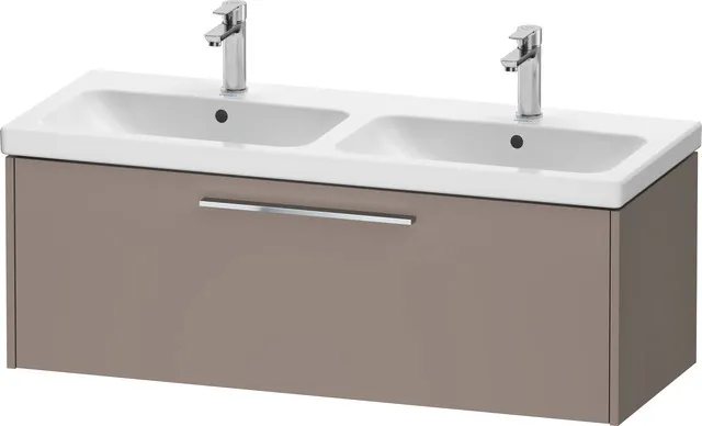 Duravit Waschtischunterschrank für Doppelwaschtisch Wandhängend „D-Code“ 118,4 × 40 × 46 cm in Basalt Matt Duravit Waschtischunterschrank für Doppelwaschtisch Wandhängend „D-Code“ 118,4 × 40 × 46 cm in Basalt Matt
