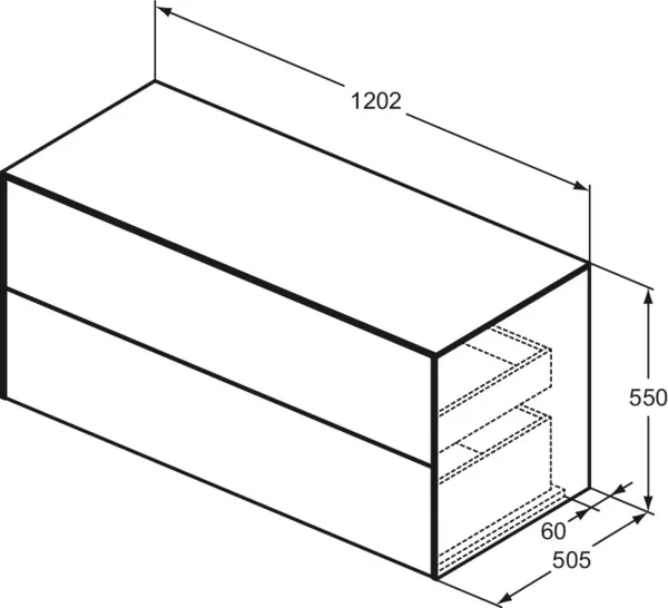 Ideal Standard Waschtischunterschrank „Conca“ 120,2 × 55 × 50,5 cm Eiche hell Furnier Ideal Standard Waschtischunterschrank „Conca“ 120,2 × 55 × 50,5 cm Eiche hell Furnier