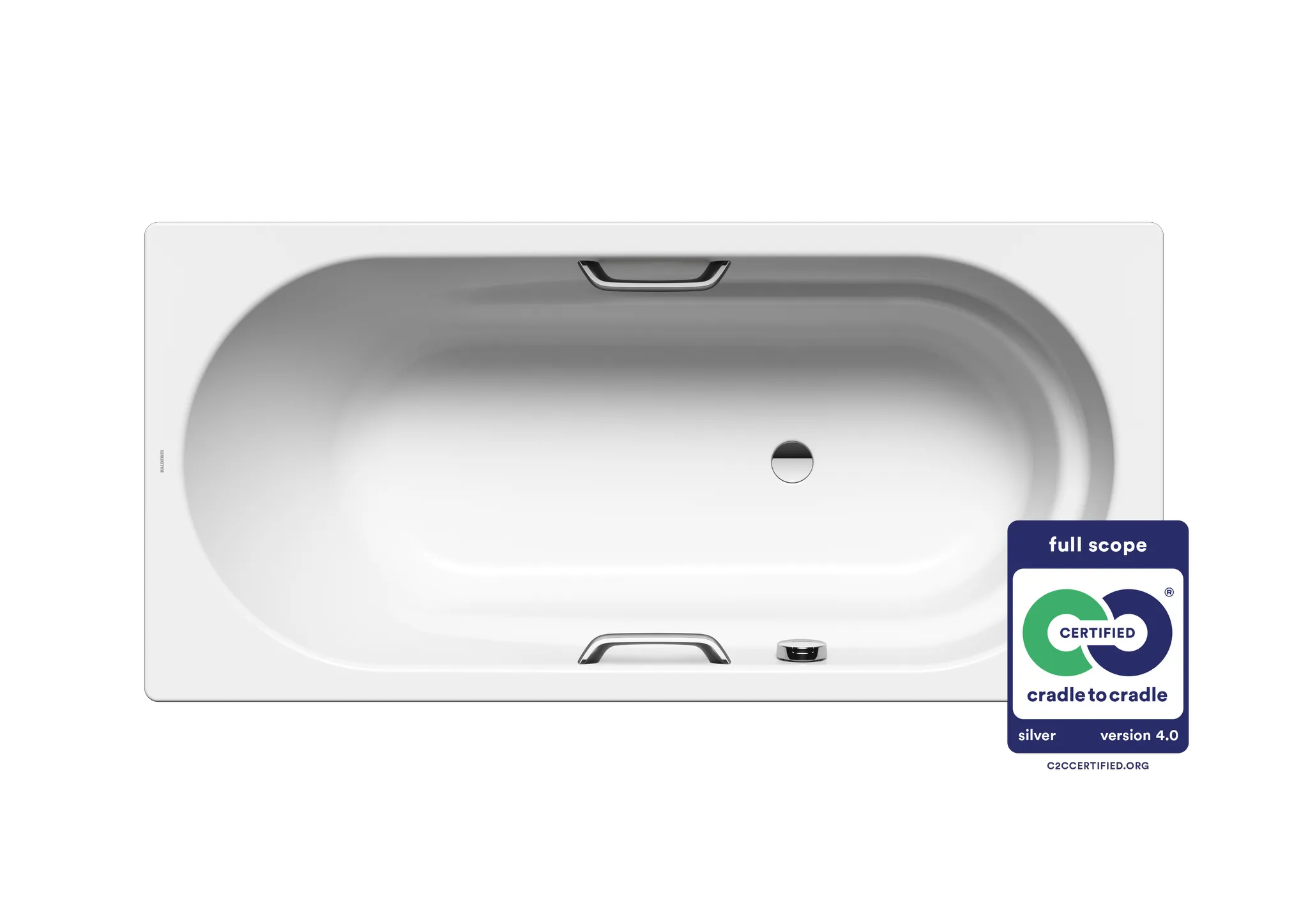 Kaldewei Badewanne „Vaio“ Star rechteck 170 × 80 cm, mit Grifflochbohrungen mit Überlaufbohrung, in alpinweiß