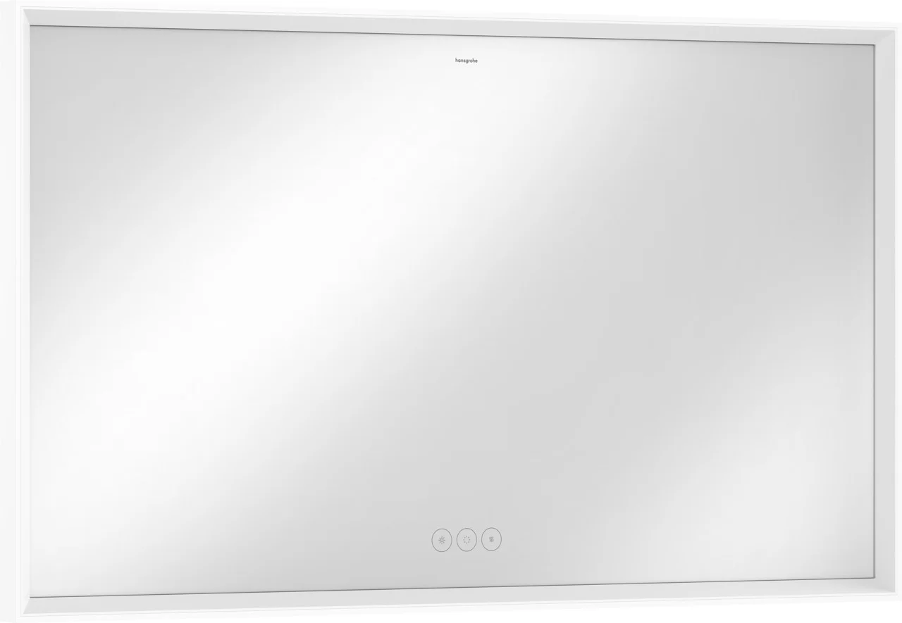 Hansgrohe Xarita E Spiegel 1200/700/50 mm mit LED-Beleuchtung, kapazitivem Berührungssensor und AntiFog-Funktion in Mattweiß Hansgrohe Xarita E Spiegel 1200/700/50 mm mit LED-Beleuchtung, kapazitivem Berührungssensor und AntiFog-Funktion in Mattweiß