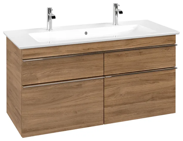 Villeroy & Boch Waschtischunterschrank „Venticello“ für Schrank-Doppelwaschtisch 1153 × 590 × 502 mm Kansas Oak, für Becken mittig