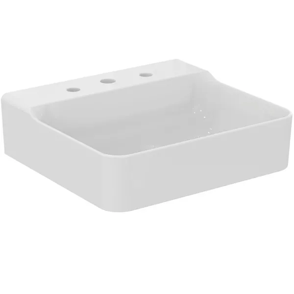 Ideal Standard Conca Waschtisch, 3 Hahnlöcher, geschliffen, weiß (Alpin), 500x450x145 mm