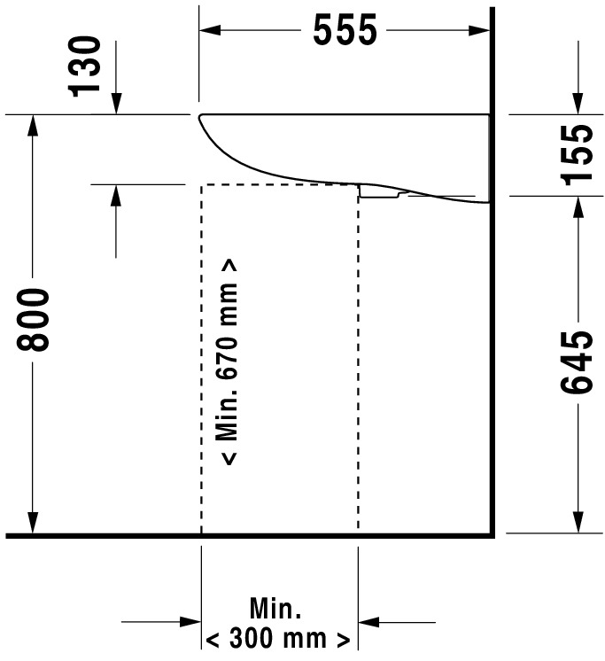 Waschtisch Vital „D-Code“, Form rechteckig 60 × 55,5 cm 