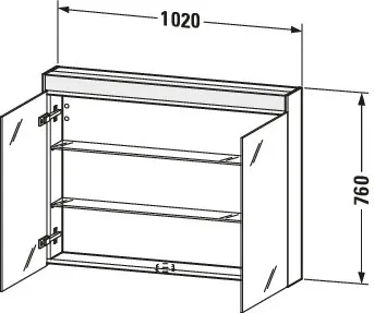 Duravit Spiegelschrank „Brioso“ 102 × 76 × 14,8 cm