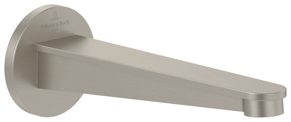 Villeroy & Boch Badewannenauslauf Conum, Brushed Nickel Matt, 65x189x65 mm, Wandmontage Villeroy & Boch Badewannenauslauf Conum, Brushed Nickel Matt, 65x189x65 mm, Wandmontage