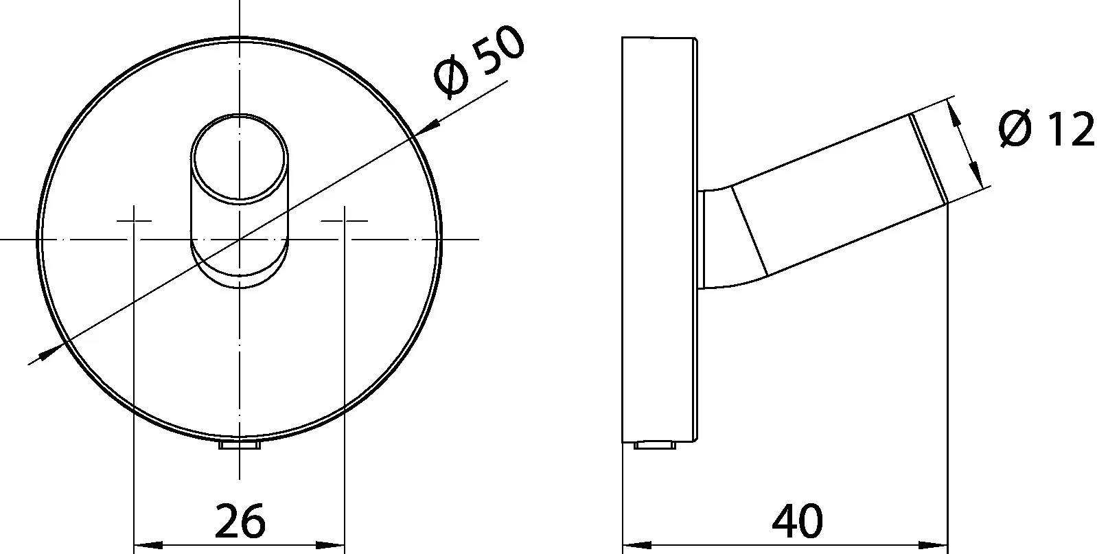 round Mantelhaken weiß