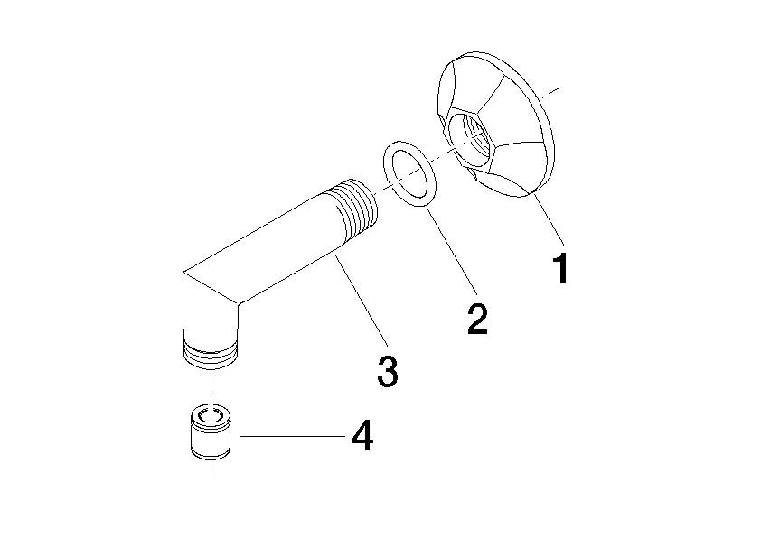 Dusche-Anschlussstück „MADISON“ in messing (23 kt vergoldet) Dusche-Anschlussstück „MADISON“ in messing (23 kt vergoldet)