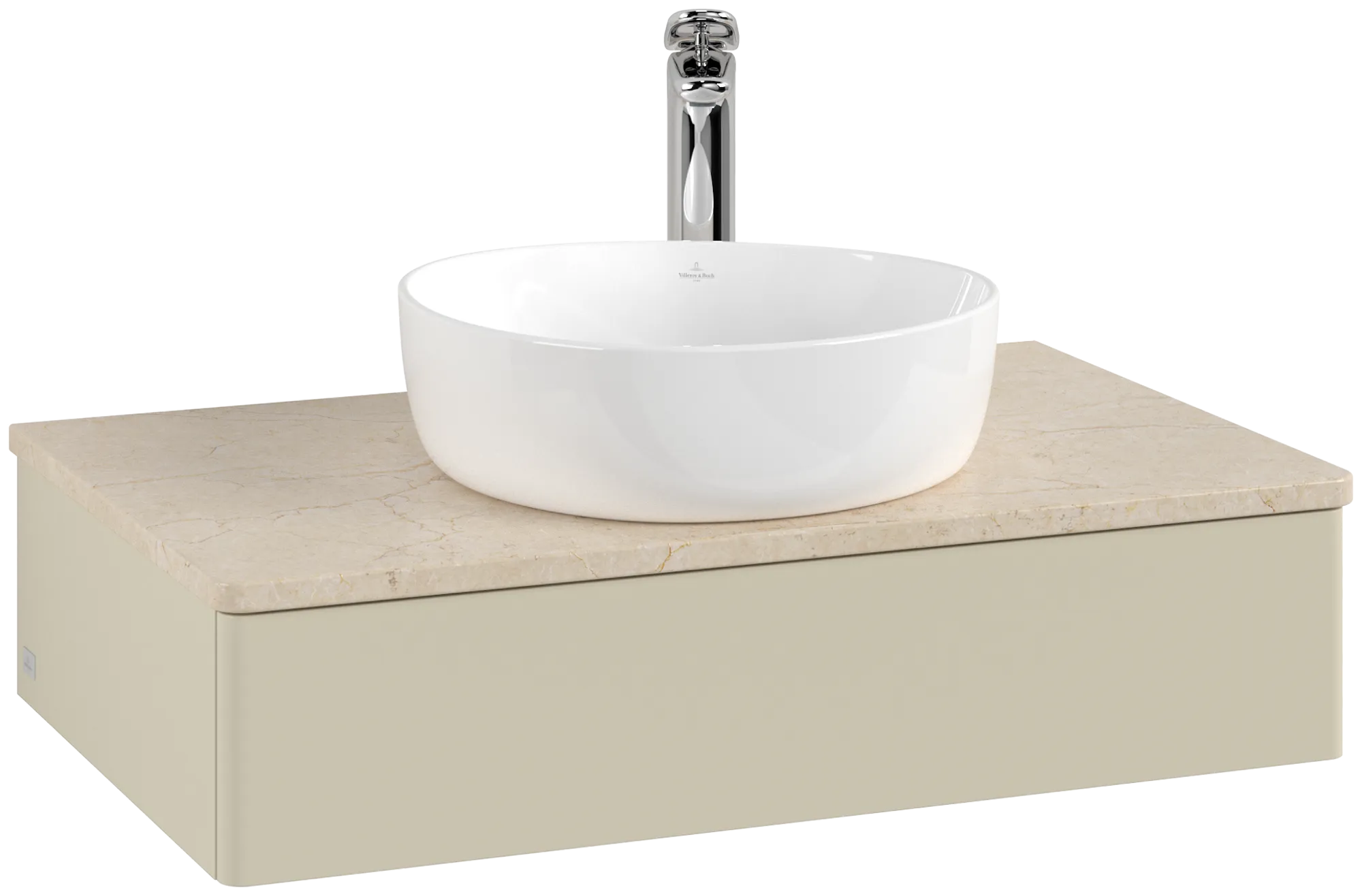 Villeroy & Boch Antao Waschbeckenunterschrank L08_5, 800x190x500 mm, Silk Grey Matt Lacquer / Botticino