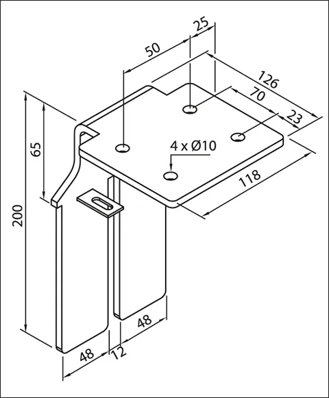 Zubehör Bankträger ZRV322-322/1 weiß RAL 9016
