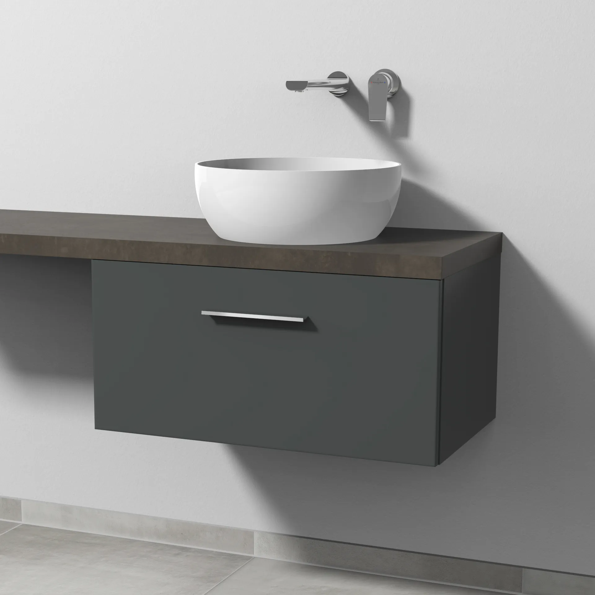 Sanipa Waschtischunterschrank „2morrow“ 700 × 340 × 420 mm in Anthrazit (matt)