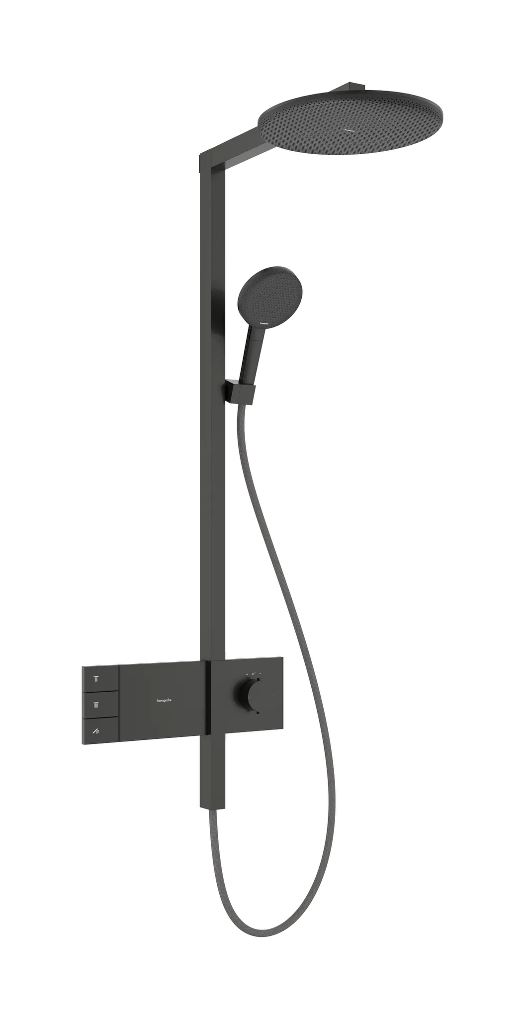 Hansgrohe Raindance Alive S Showerpipe 300 2jet EcoSmart mit Thermostat BBC, Brushed Black Chrome, 150 ± 12 mm Stichmaß