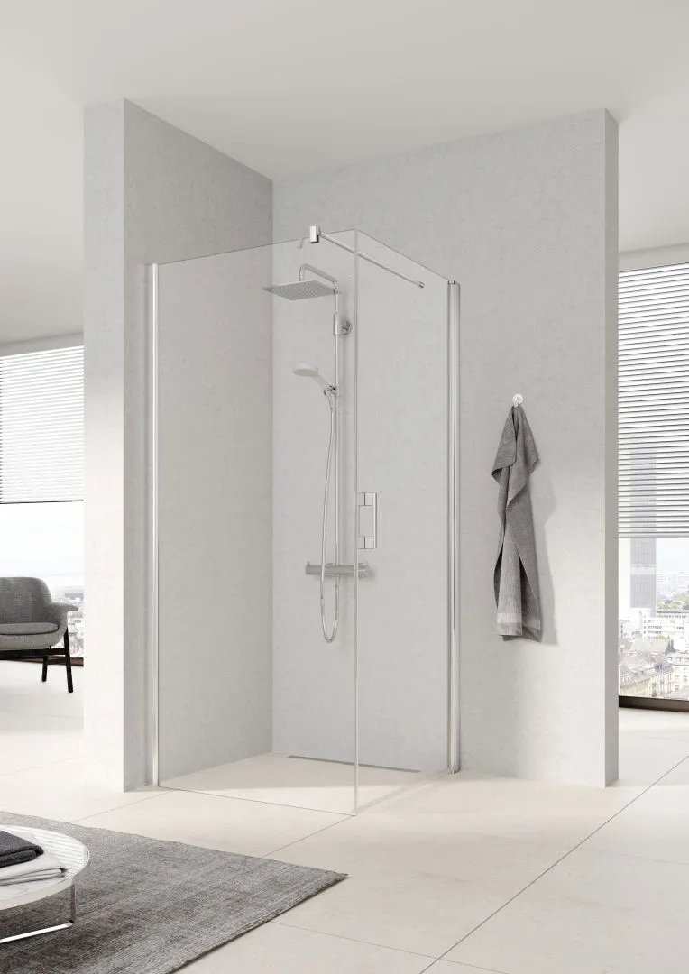 Kermi Duschdesign Walk-In-Duschkabine WALK-IN Wall „PEGA“ Glas Klar, Profile Silber Hochglanz, BV: 730 - 755 mm WE: 740 - 765 mm H: 1850 mm