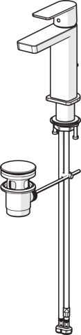 HA Einhebelmischer Waschtischbatterie HANSASTELA 5718 Ablaufgarnitur mit Zugstange Ausladung 174mm Chrom