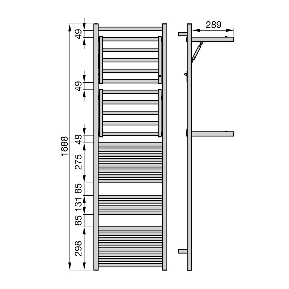 Zehnder Design-Heizkörper „Zeno Wing“ für Warmwasser-Zentralheizung oder gemischten Betrieb mit 50 mm-Mittelanschluss 50 × 168,8 cm