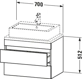 Duravit Waschtischunterschrank wandhängend „DuraStyle“ 70 × 51,2 × 47,8 cm