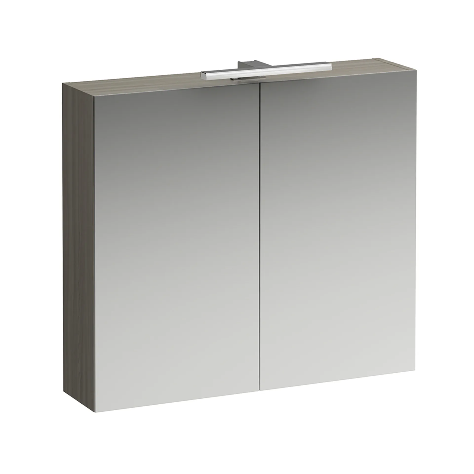 Spiegelschrank BASE LED-Beleuchtung horizontal mit Schalter mit Steckdose 185x800x700 2 Türen weiß matt